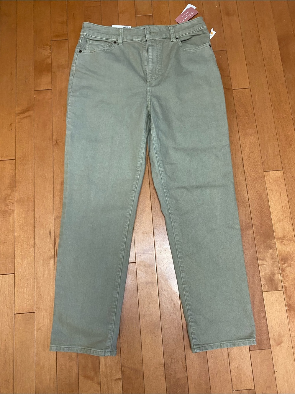 Joe Fresh & Jillian Harris Colab Size 30 High-Rise Straight Jeans in Sage Green